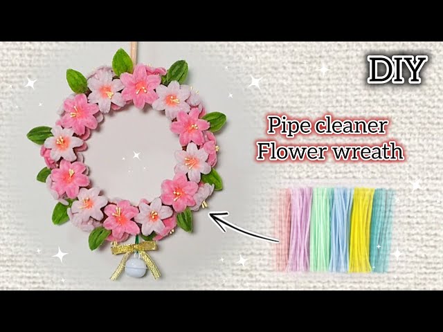 DIY Flowers : How to make a flower wreath from fuzzy wire | pipe cleaner flowers 