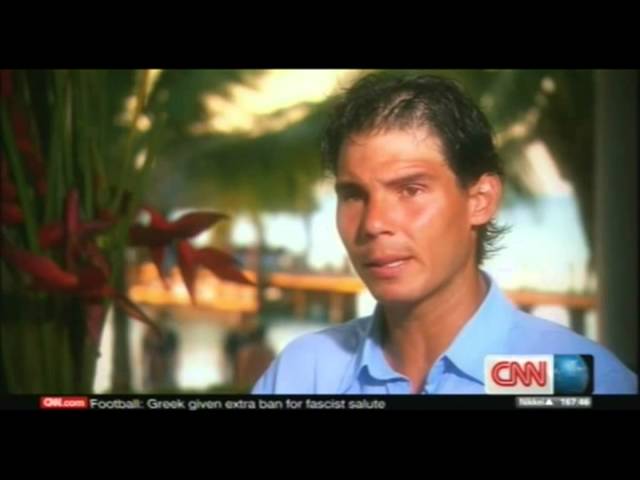 Nadal reacts to question about steroids use...