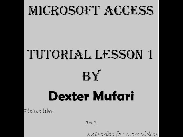 Microsoft Access tutorial 1: Hexco Exam questions