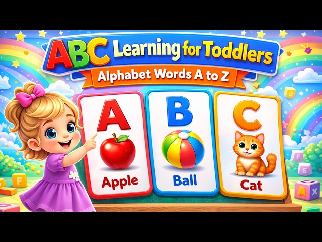 ABC Learning for Toddlers | Learn Alphabet Words A to Z | ABC Flashcards for Babies and Toddlers
