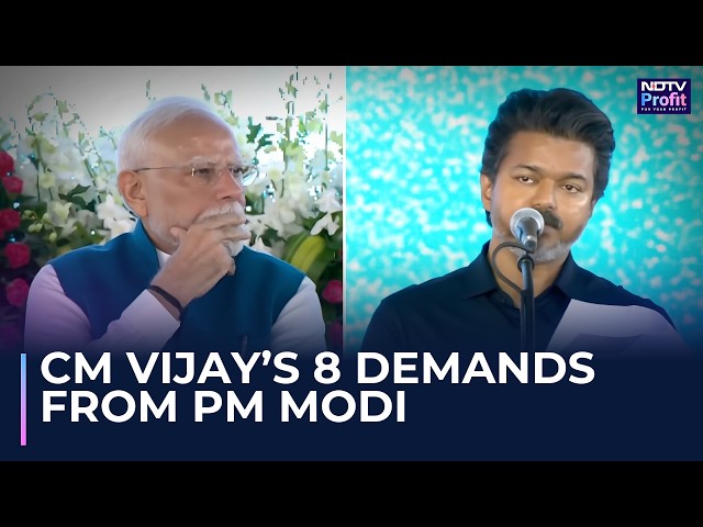 Watch PM Modi's Reaction As CM Vijay Lists Out His Demands On Stage