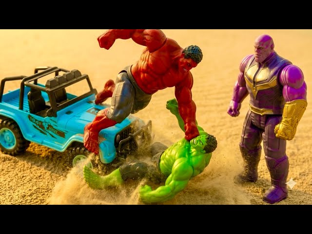 Today Red Hulk👺 Kidnapped Baby Hulk. Hulk Vs Red Hulk ! Car Cartoon ! Hulk Vs Thanos.