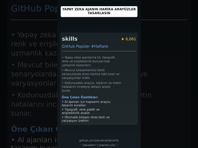 GitHub Trend Depoları: jakubkrehel/skills 🇹🇷
