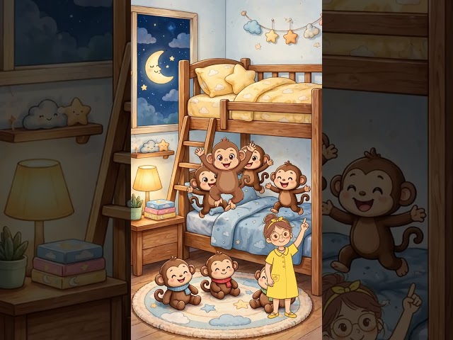 Five Little Monkeys | Nursery Rhyme #Shorts
