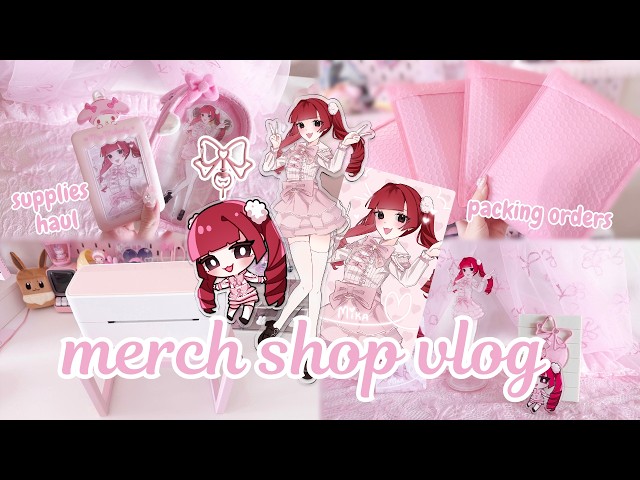 opening my own merch store ♡ small business vlog | supplies haul, packing orders & chatting