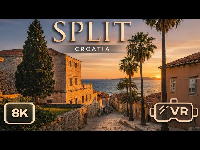 Ultimate Tour of Split, Croatia | Relaxing Virtual Vacation | 8K 3D VR 180  (Diocletian's Palace)