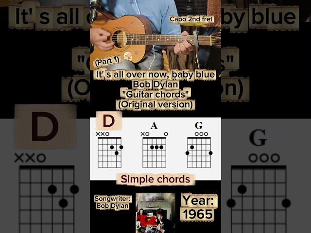 It's all over now baby blue (Bob Dylan) TUTORIAL 🎸 (Part 1) #guitartutorial #tutorialchitarra