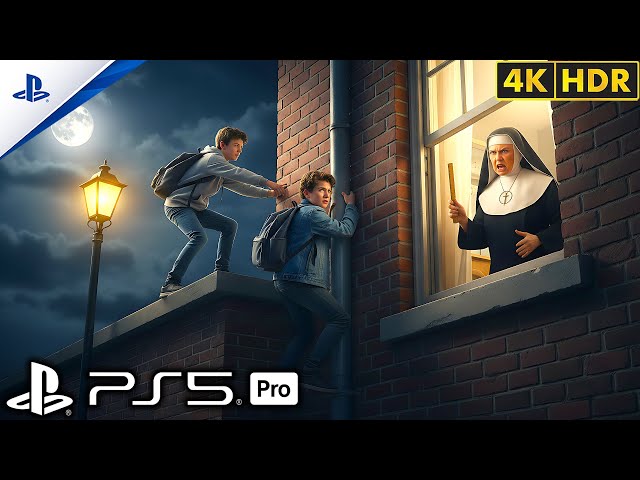 (PS5) EPIC ESCAPE from NUN - Extreme Parkour | ULTRA Realistic Gameplay [4K60FPSHDR] Uncharted™ 4