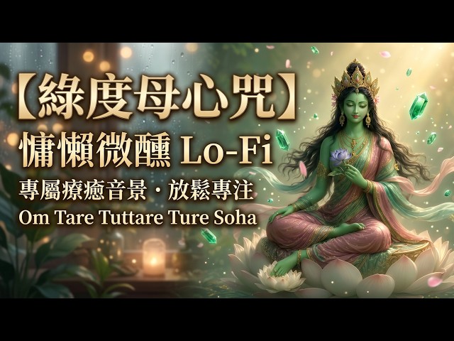 【綠度母心咒】慵懶微醺 Lo-Fi ｜思考•放鬆的專屬療癒音景 (可無縫循環) Om Tare Tuttare Ture Soha