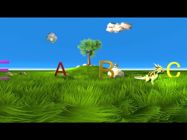 Learn the first letters of the alphabet, plus words that start with those letters, in 3D 360 VR