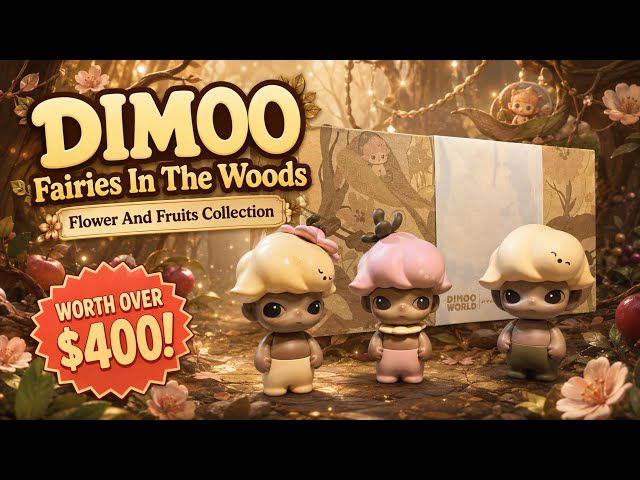 WORTH OVER $400 DIMOO Fairies In The Woods-Flower And Fruit Limited Figure Set