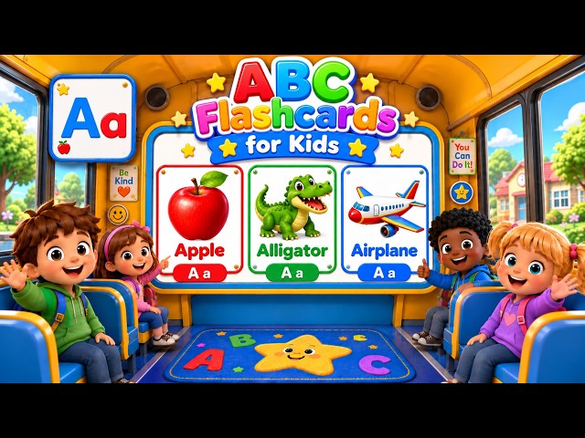 ABC Flashcards for Kids | Learn Alphabet Vocabulary from A to Z | Interactive Learning for Toddlers