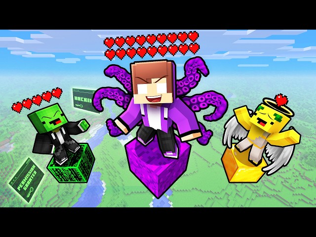 JJ vs Mikey vs Banana Kid: STRANGE ONE BLOCK BATTLE!