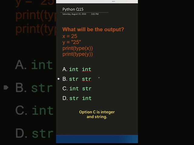 🐍 Python MCQ: Understanding Data Types