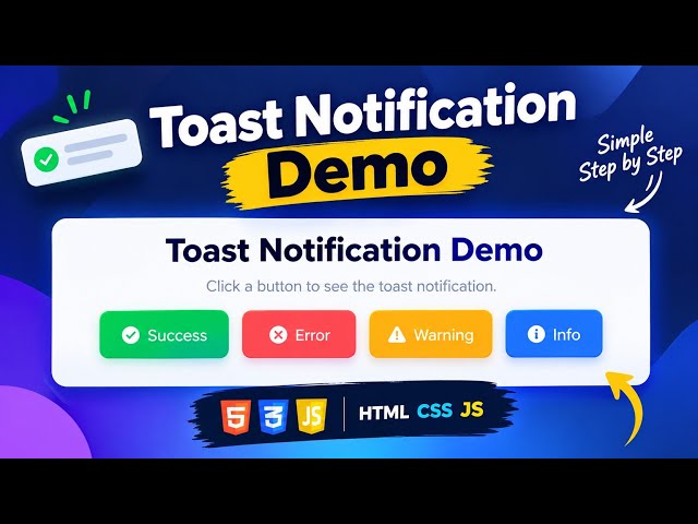How to Build a Toast Notification with HTML, CSS & JavaScript