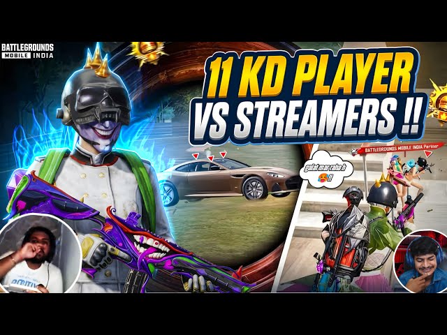 11 KD Player VS Pro Streamers 💀|| [ Fastest 60 FPS Player Ever 🔥] !! 