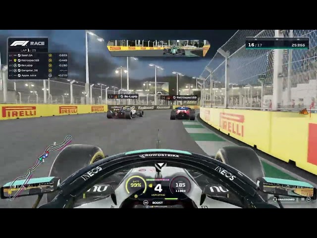 Wing damage lap 1 saudi
