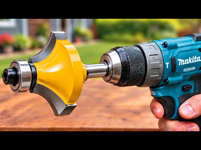 Hidden uses for drills no one knows! Attach a router bit to a drill and make a million-dollar tool!