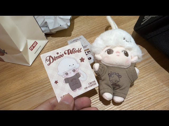 Unboxing Pop Mart Dimoo Crush on Coffee Series Plush Keychain #malaysia #PopMart #Dimoo