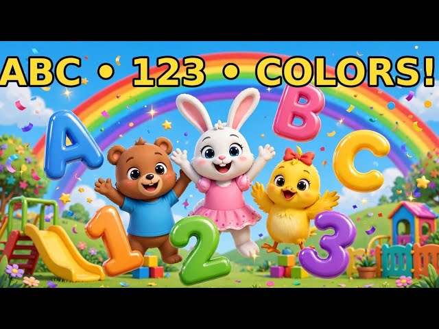 ABC Song for Kids 🔴 Learn ABCD, Numbers 1 to 100 & Colors | 16 Min Baby Learning Video