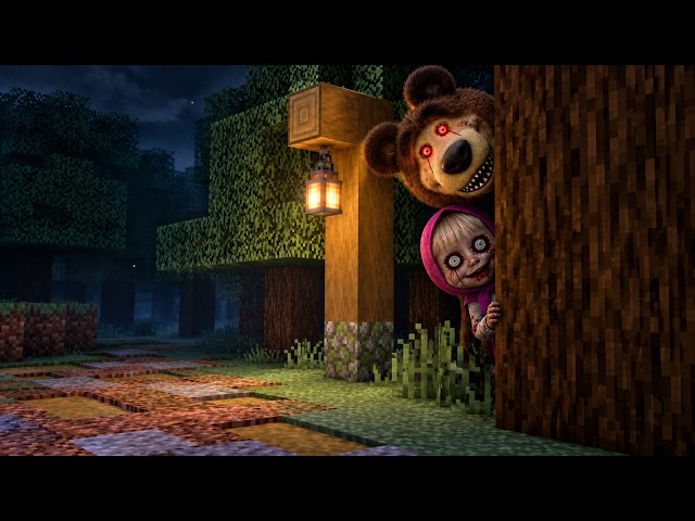 Sobrevivi ao TERROR da MASHA E URSO no Minecraft...