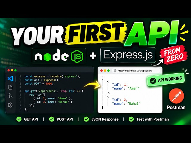 Build Your First API with Node.js & Express.js | REST API for Beginners
