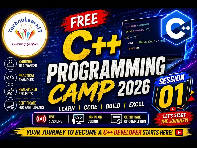 C++ Programming - Free Programming Camp 2026 | Session 01 | Introduction to C++ Programming