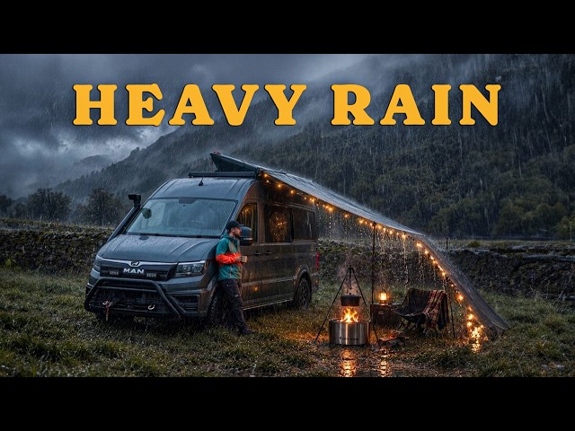 Solo Rain Camping | Campfire Cooking