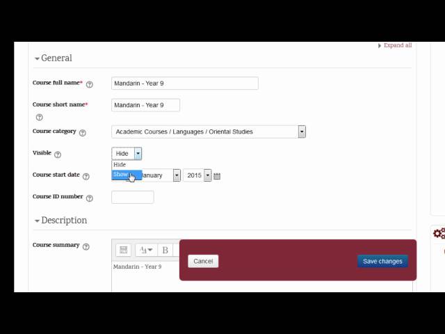 Enable Student Course Access to Moodle