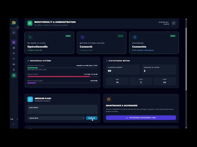 Planifié – Système de Planification Intelligent | Démonstration du Prototype