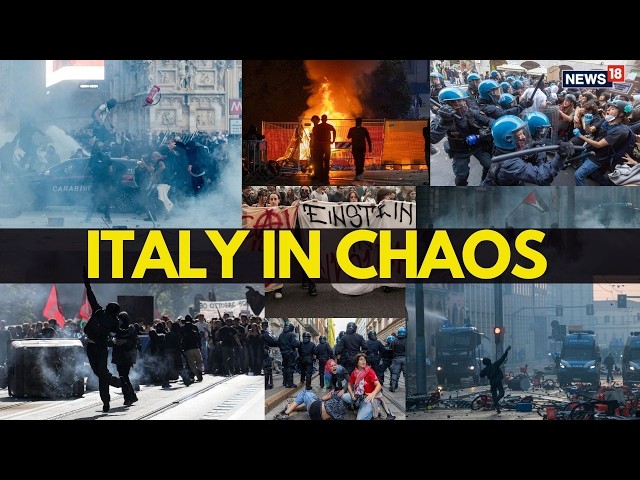Italy Protest LIVE: Milan Protests Turn Violent | Tear Gas, Water Cannons & Looting in Italy |Meloni
