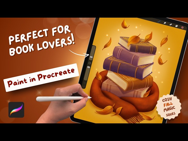 Paint a Cosy Autumn Book Stack (Step-by-Step Procreate Tutorial)