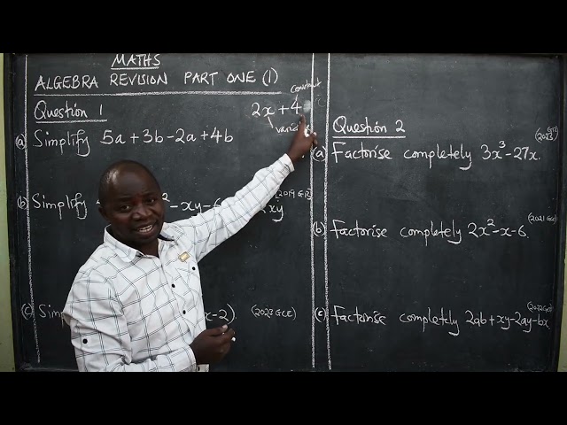MATHS   ALGEBRA SUMMARY PART 1