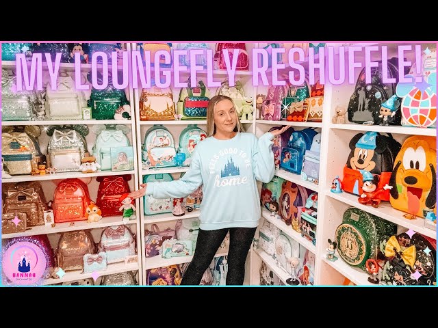 My Entire Disney Loungefly Collection Display Reshuffle Vlog Princess Disney Parks Haul Redo 2024