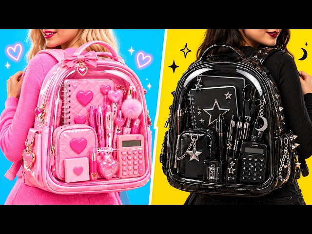 Pink VS Black Color Crafts 💕🖤 One Color Art Challenge by 123 GO! GOLD