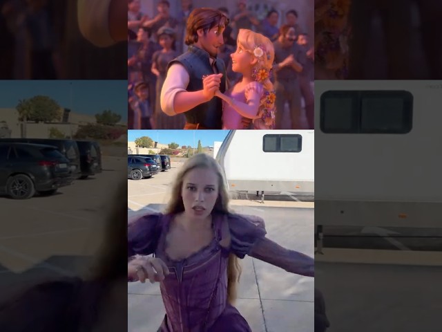 Teagan Croft as Rapunzel dancing on the set of the Tangled Live-Action Remake!