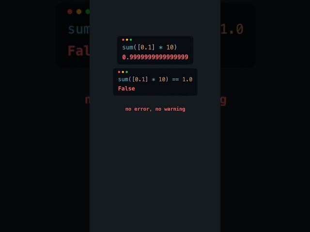 sum() Of Floats Never Reaches 1.0