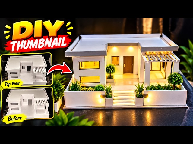 Miniature cardboard house diy mini house Do it Yourself | DIY simple miniature house from cardboard