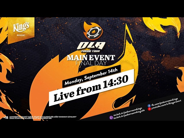 👑 Final Day of €350 Ola Poker Tour NLH Main Event live from King's Resort 🎙️Christin