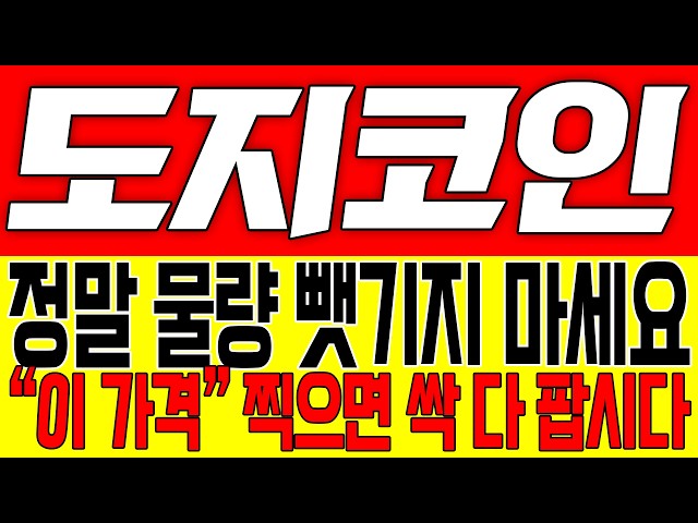 [도지코인 전망] 정말 물량 뺏기지 마세요!! "이 가격" 찍으면 싹 다 팝시다!!