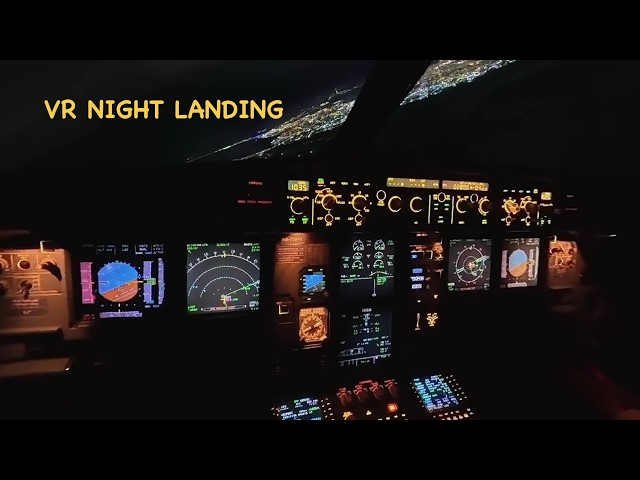 360° VR Cockpit | A321 Night Landing in Siberia (UNBB)