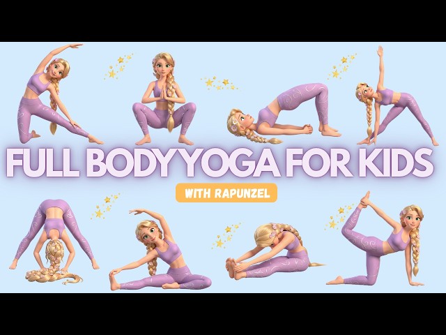 Full Body Yoga for Kids 🌈 | Fun Stretching Adventure with Rapunzel