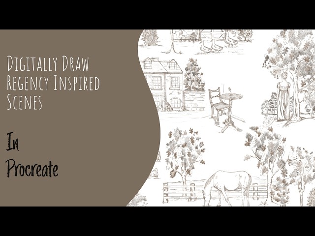 Regency Inspired Toile Scenes created in Procreate