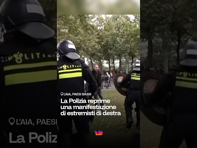 La Polizia reprime una manifestazione di estremisti di destra