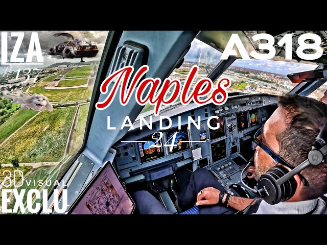A318 NAP 🇮🇹 Naples | LANDING 24 | 3D Visual | Cockpit View 4K | ATC & Crew Comm 