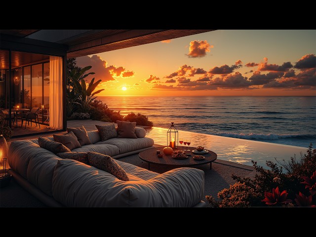 Romantic Evening Jazz By Sea | Luxury Oceanfront Retreat With Sunset Views & Soft Melodies To Unw...