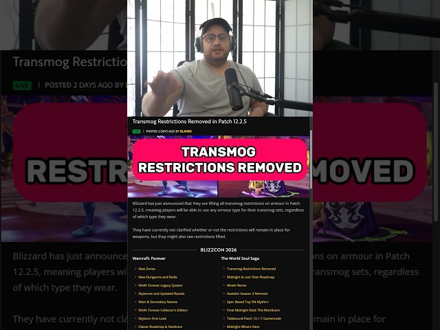 TRANSMOG RESTRICTIONS REMOVED!