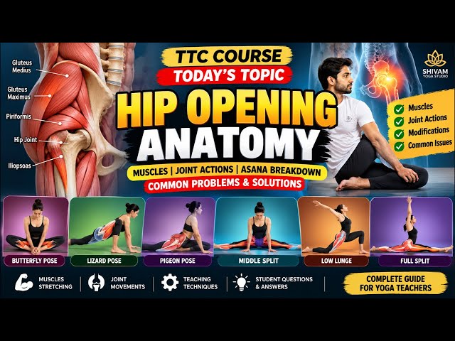 Hip Opening Anatomy Explained 🔥 | Muscles, Joint Actions & Yoga Asanas | TTC Course