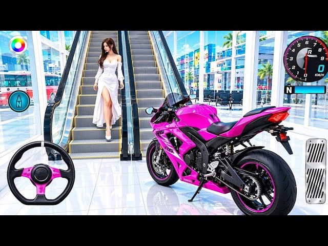 Pink New Bike Vs Bullet Train 🏍️🚆 | 3D Driving Class Android Gameplay 🔥 #cardriving 