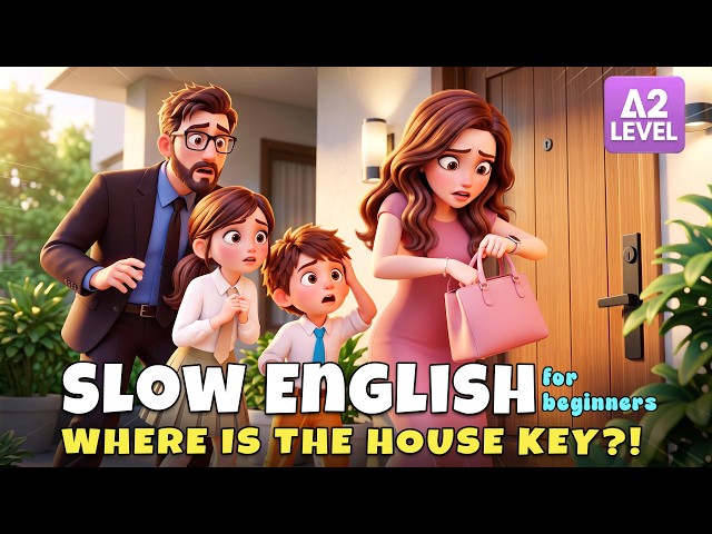 Grace Lost Her House Key... Then Blamed Everyone!I Slow English Listening Story (A2)